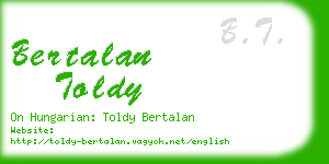 bertalan toldy business card
